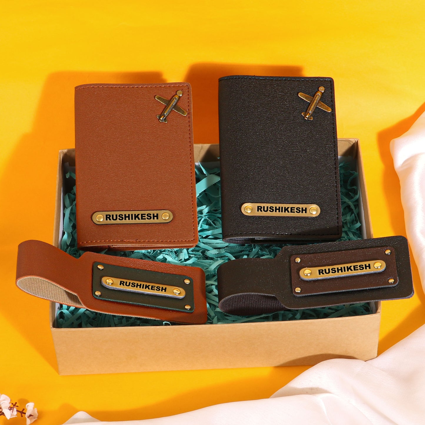 couples passport covers and couples bagtags hamper