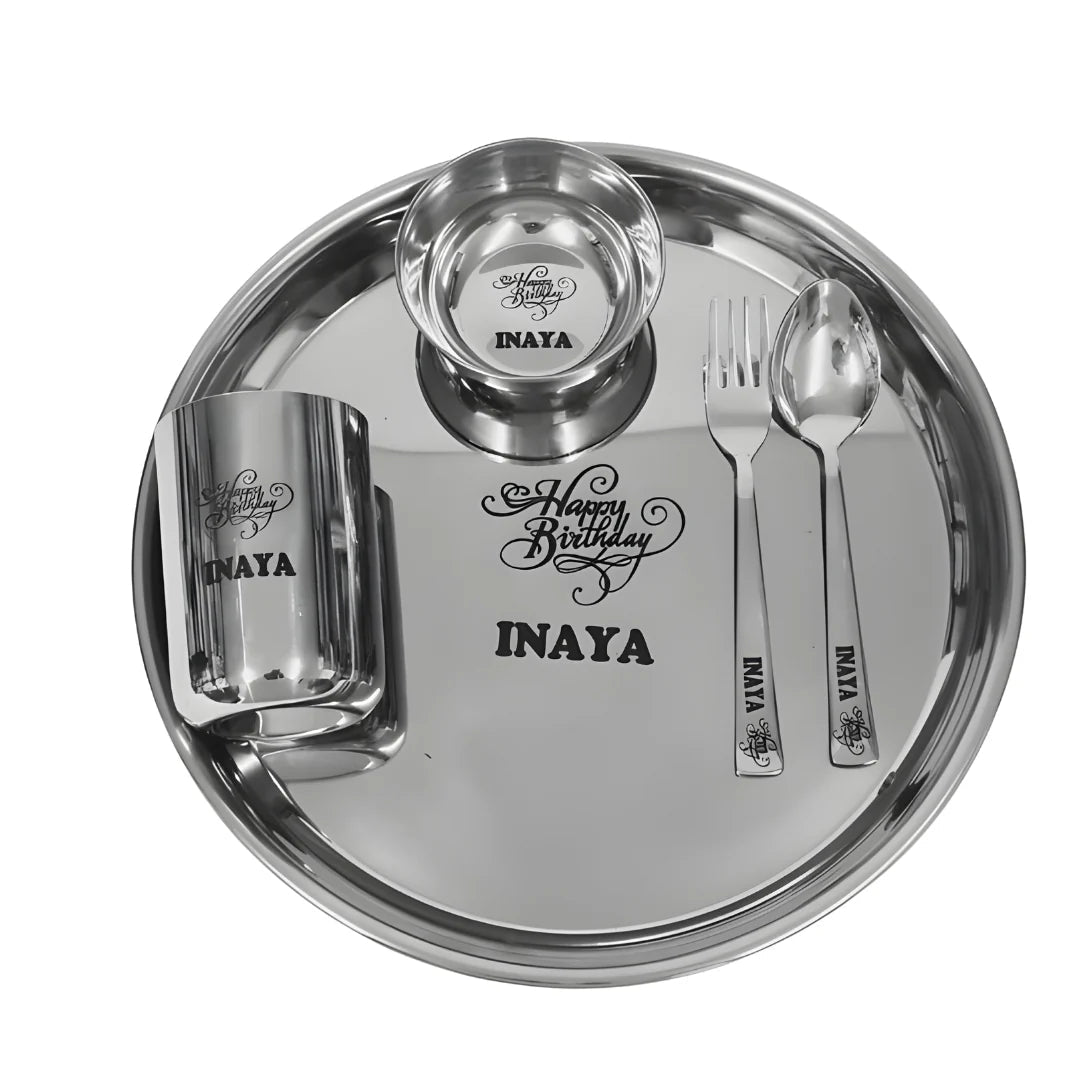 Customized Round Plate Set My Store NC Gifts