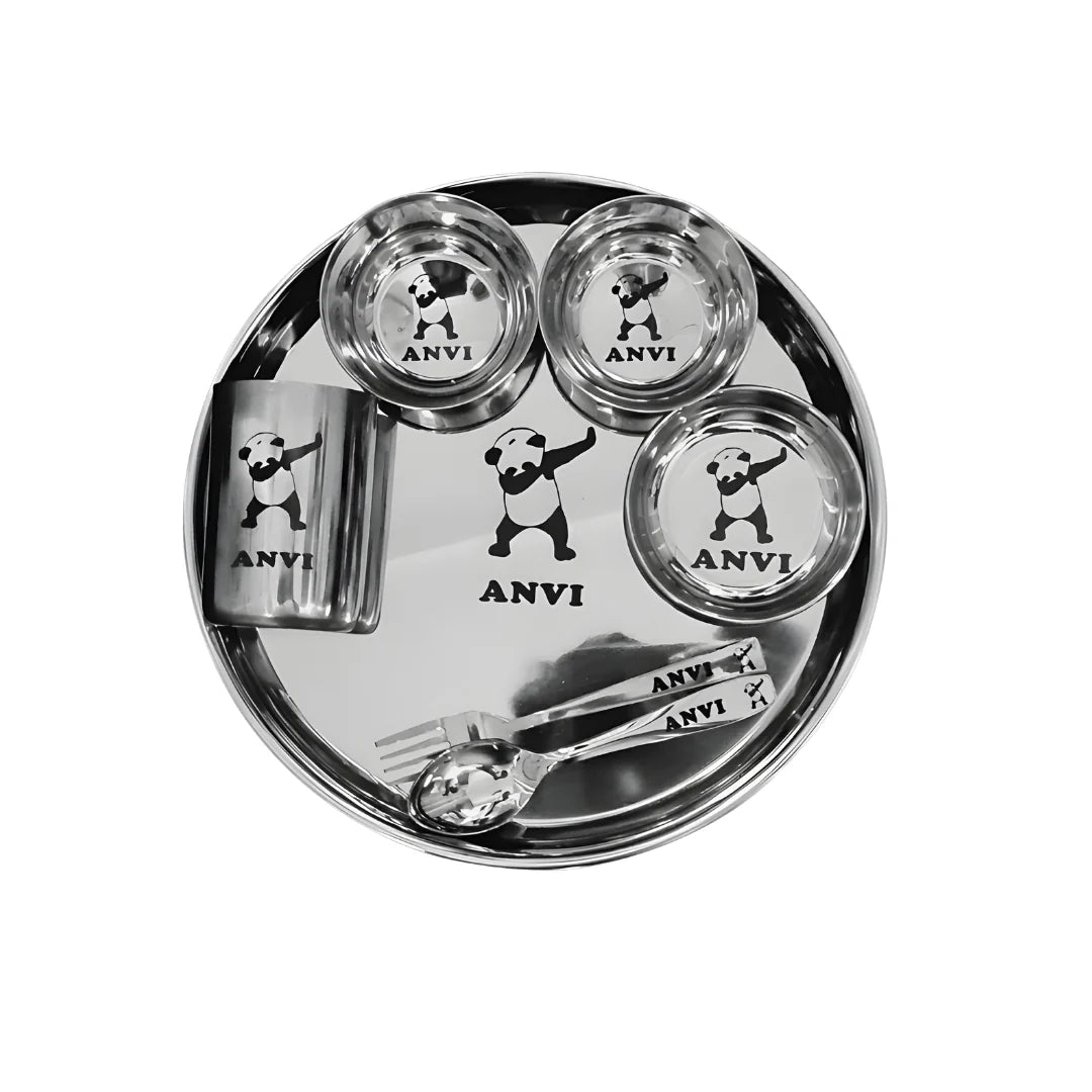 Customized Round Plate Set With Extra Katori My Store NC Gifts