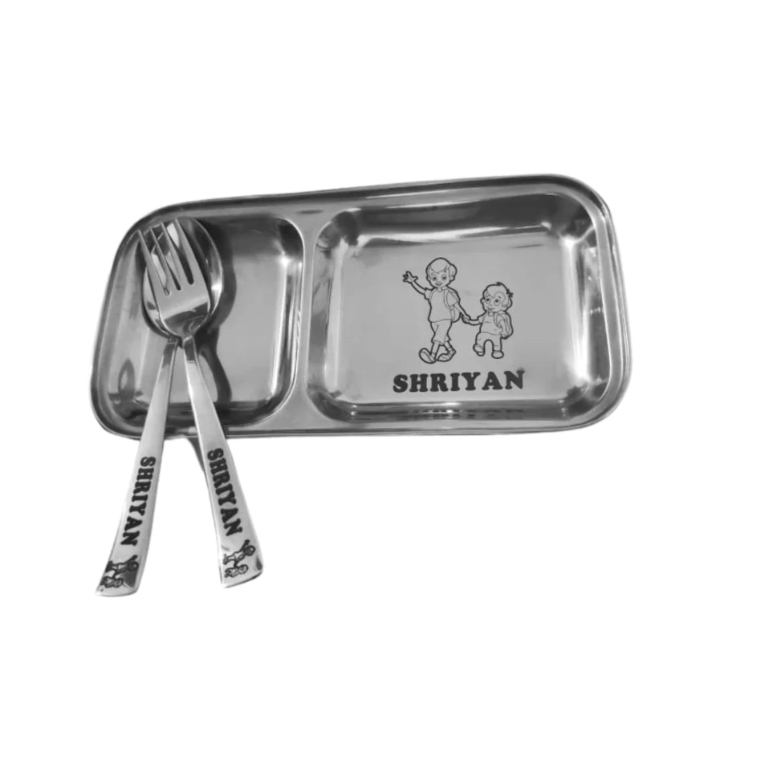 Customized Two Compartment Plate Set My Store NC Gifts