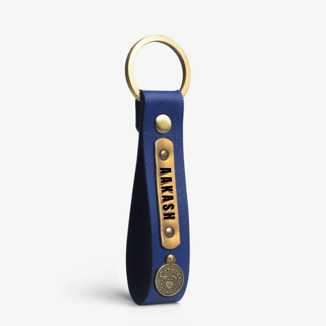Personalized Key Chain - Dark Blue