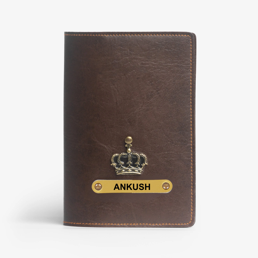 Personalized Passport Cover - Brown