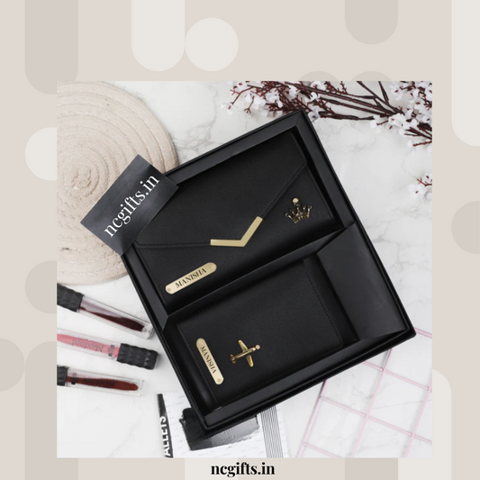 Women's Wallet and Passport Combo Black