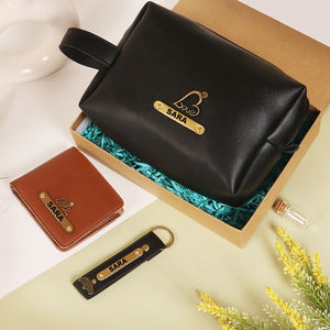 travel pouch keychain and passport cover hamper