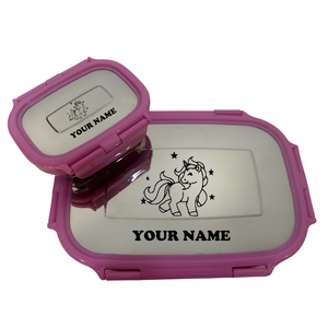 Combo 1 : Pink tiffin box with bottle