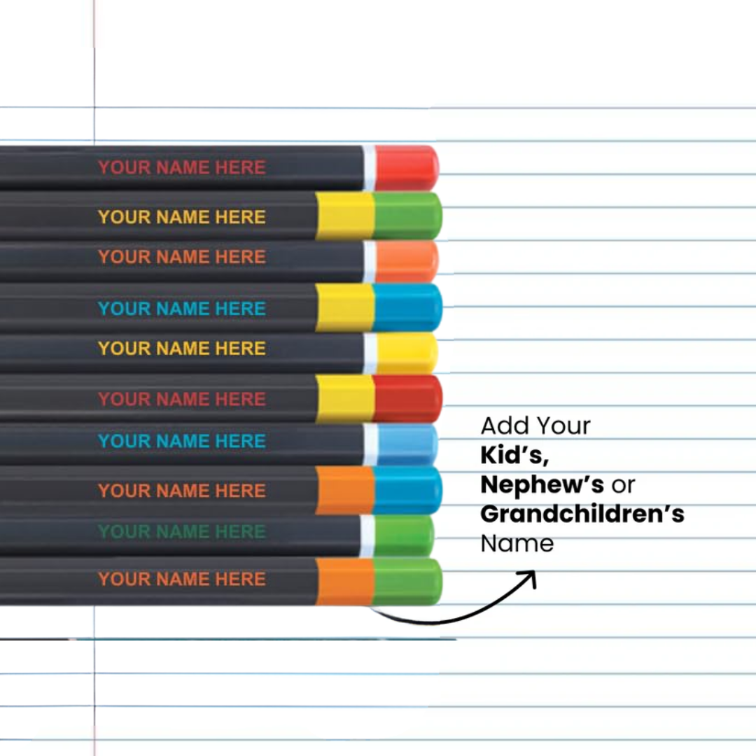 Customized Pencil With Name For Kids Set (20 Pcs) - Name Engraved, Ideal Gift For Kids Birthday And Return Gifts (2), Multicolor
