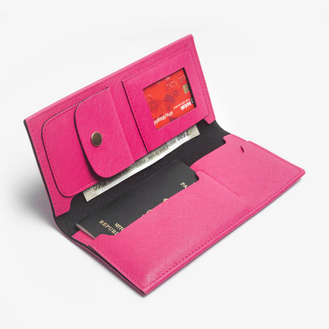 Passport organizer Hot Pink