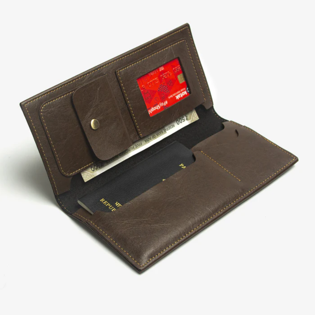 Passport organizer Brown