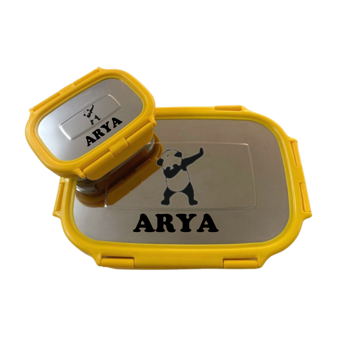 Combo 1 : yellow tiffin box with bottle