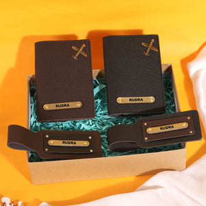 couples passport covers and couples bagtags hamper