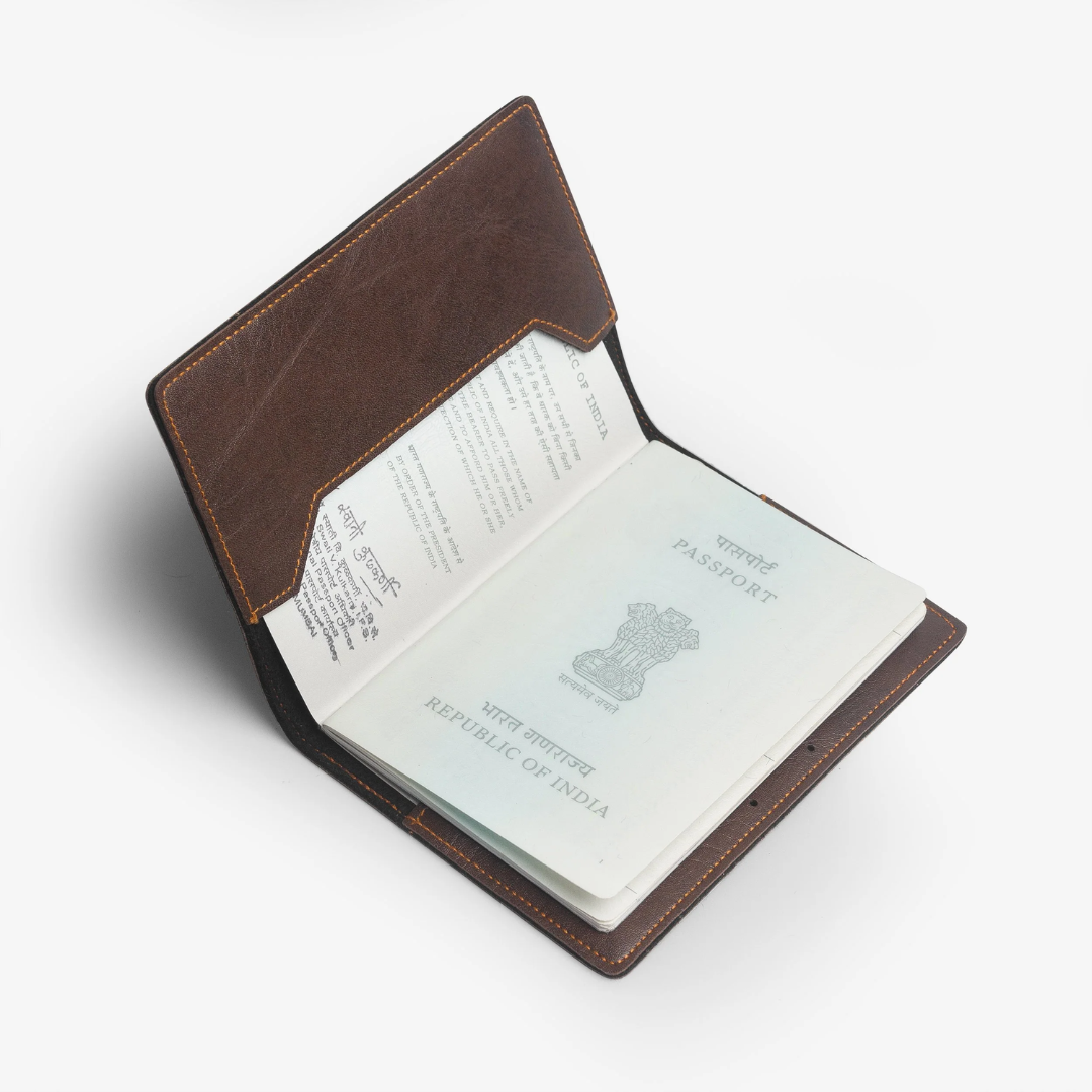 Personalized Passport Cover - Brown