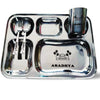 Personalized Kids Thali Set With Name - Engraved Stainless Steel Plate