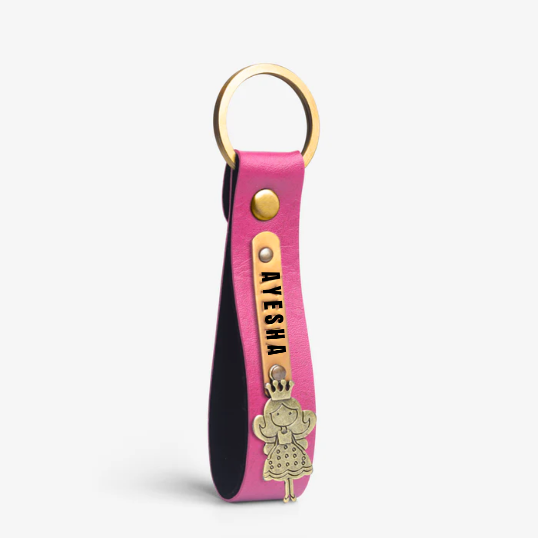 Personalized Key Chain - Dark Pink