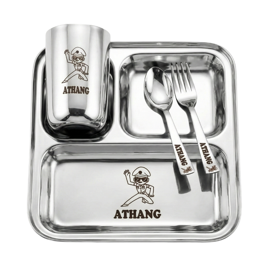 Personalized Thali Set for Kids - Stainless Steel Plate with Name My Store NC Gifts