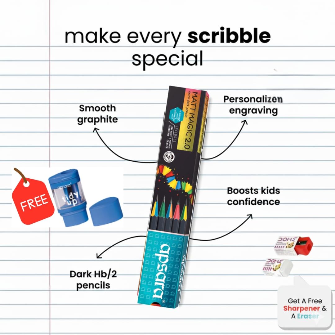 Customized Pencil With Name For Kids Set (20 Pcs) - Name Engraved, Ideal Gift For Kids Birthday And Return Gifts (2), Multicolor