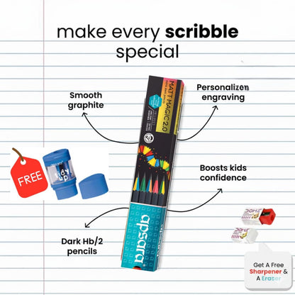 Customized Pencil With Name For Kids Set (20 Pcs) - Name Engraved, Ideal Gift For Kids Birthday And Return Gifts (2), Multicolor